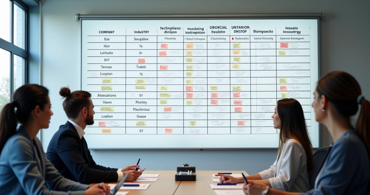 Quadro branco mostrando critérios para segmentação de clientes B2B 