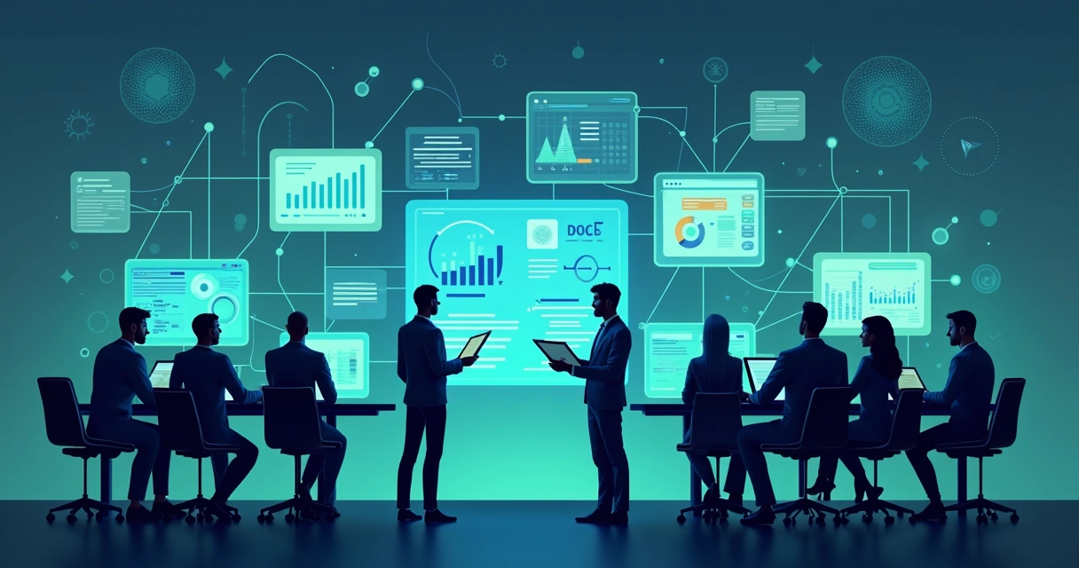 Painéis digitais interligando áreas comerciais e marketing em empresa B2B