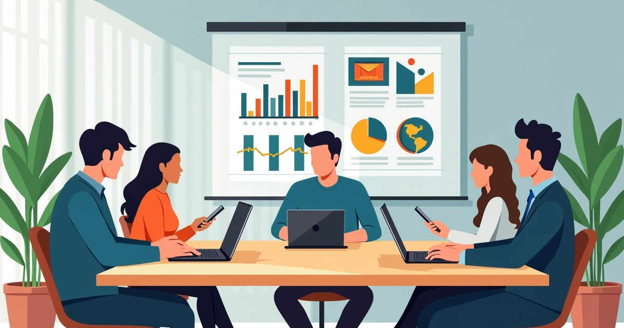 Equipe discutindo estratégias digitais para campanha eleitoral 