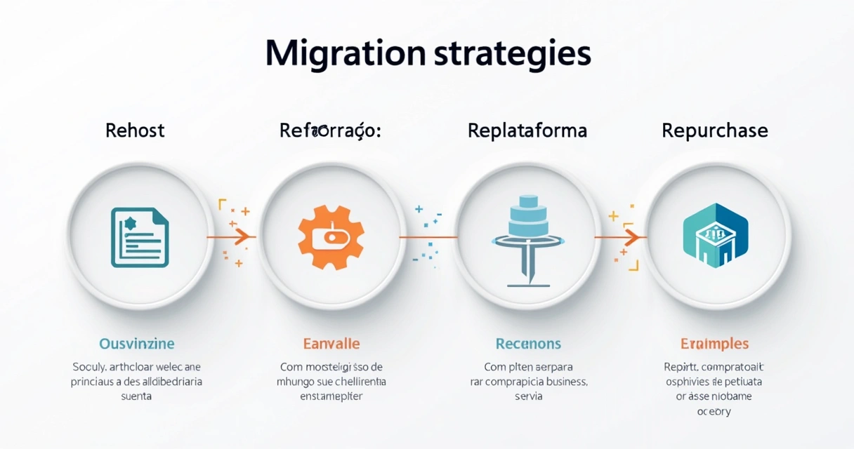 Gráfico visual com diferentes estratégias de migração para nuvem