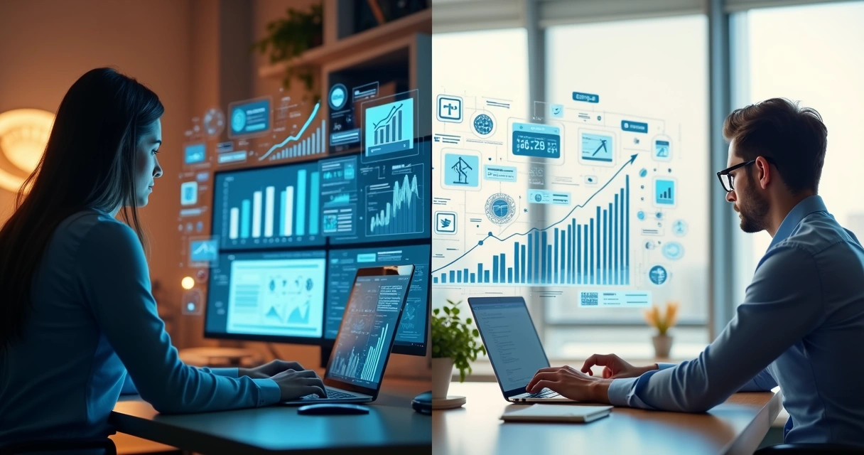 Representação visual de estratégias de marketing outbound e inbound lado a lado 