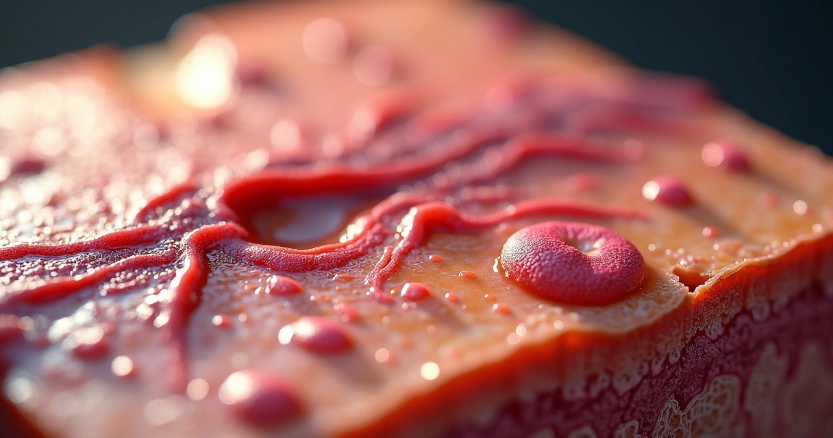 Ilustração microscópica dos efeitos do estresse na pele humana 