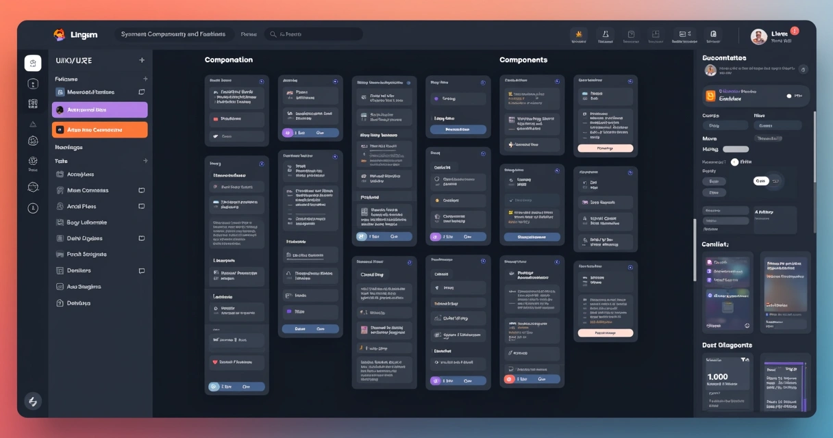 Estrutura de arquivos Figma organizada por páginas e componentes 