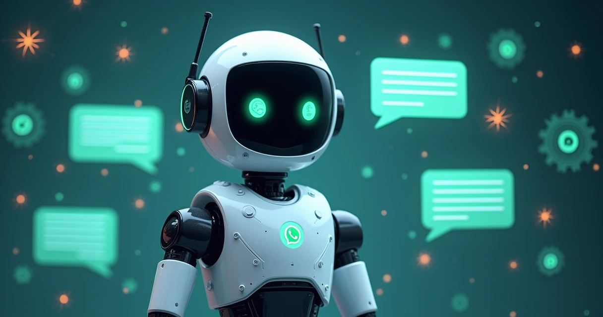 Representação de chatbot inteligente integrando com suporte no WhatsApp para empresas 