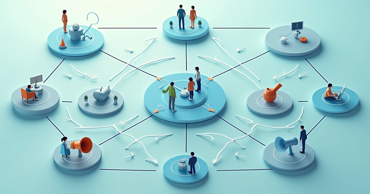 Diagrama mostrando a estrutura de uma campanha paga com conta, campanhas e grupos de anúncios