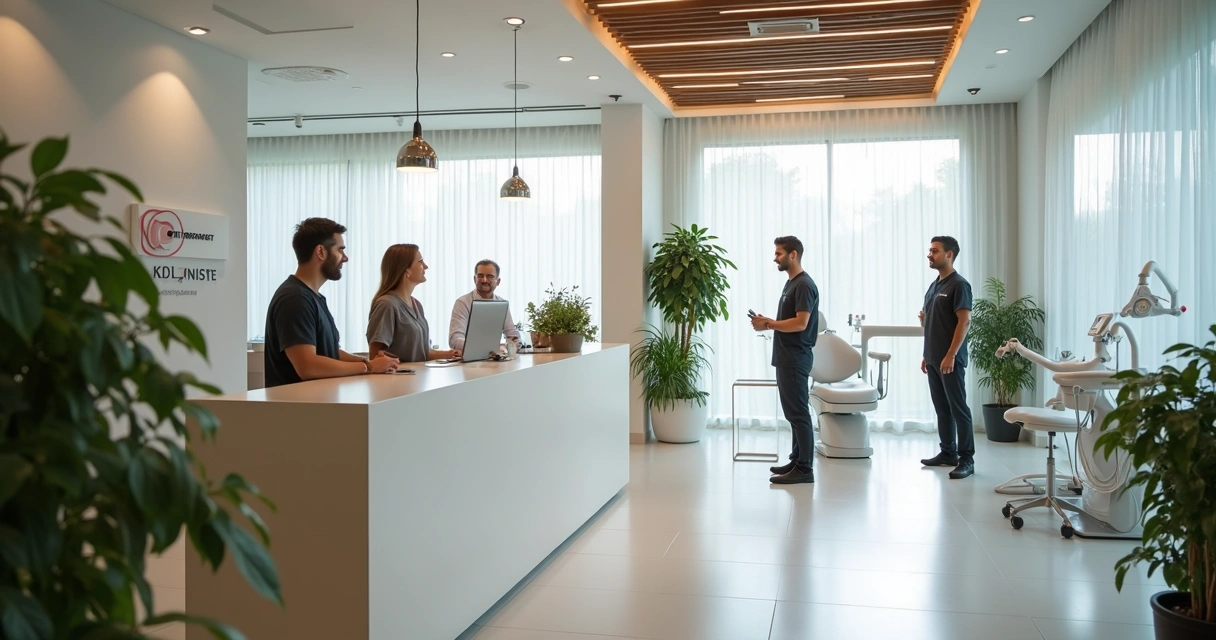 Recepção de clínica odontológica moderna 