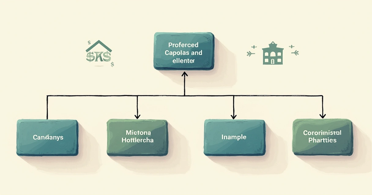 Diagrama mostrando estrutura de holding familiar com membros da família e empresas conectadas 