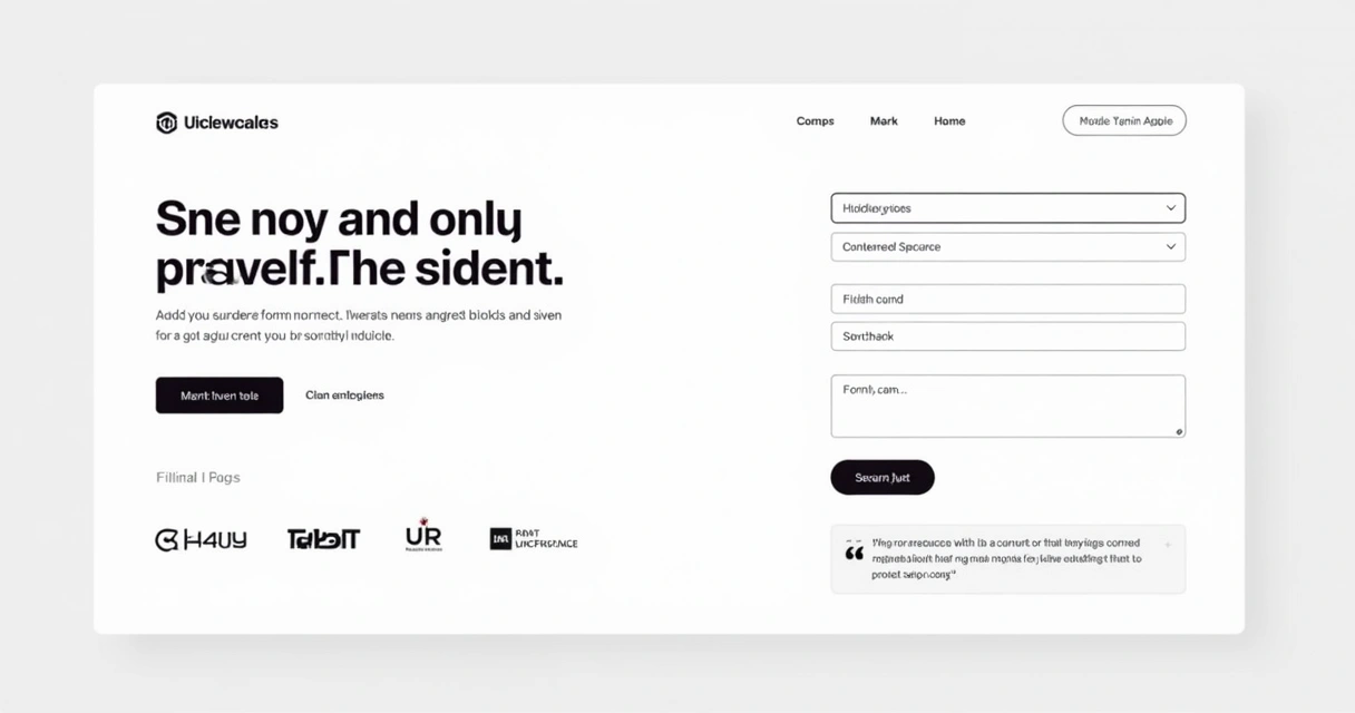 Estrutura de landing page com título, benefícios e formulário 