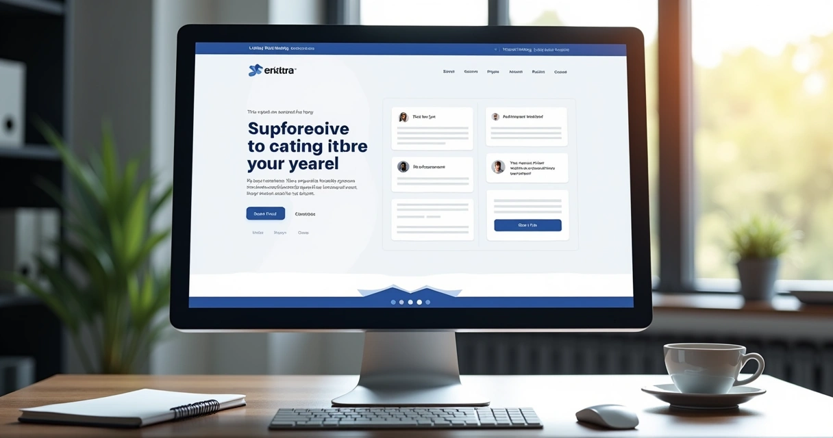 Wireframe de landing page com título, formulário e CTA no topo 