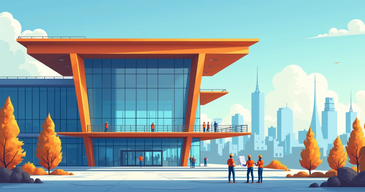 Projeto arquitetônico moderno com estrutura metálica inovadora 