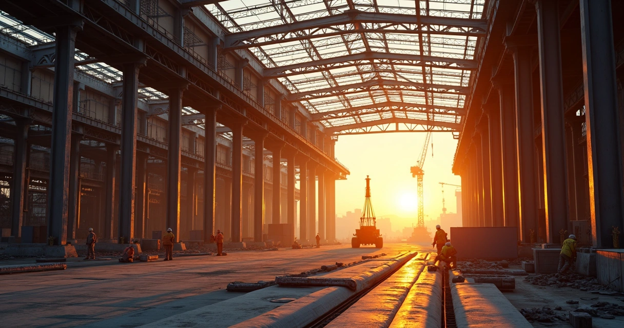 Estrutura metálica de galpão industrial