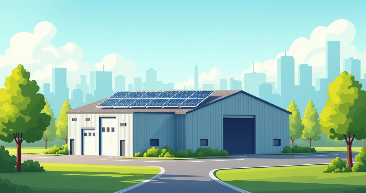 Galpão metálico sustentável com painéis solares 