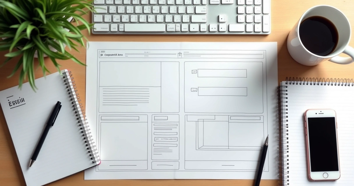 Wireframe de página de captura com título formulário e prova social 