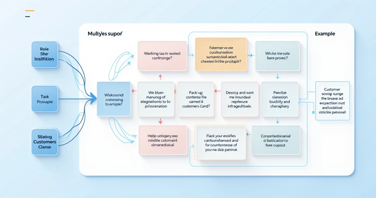 Diagrama mostrando a estrutura detalhada de um prompt para suporte ao cliente com IA.