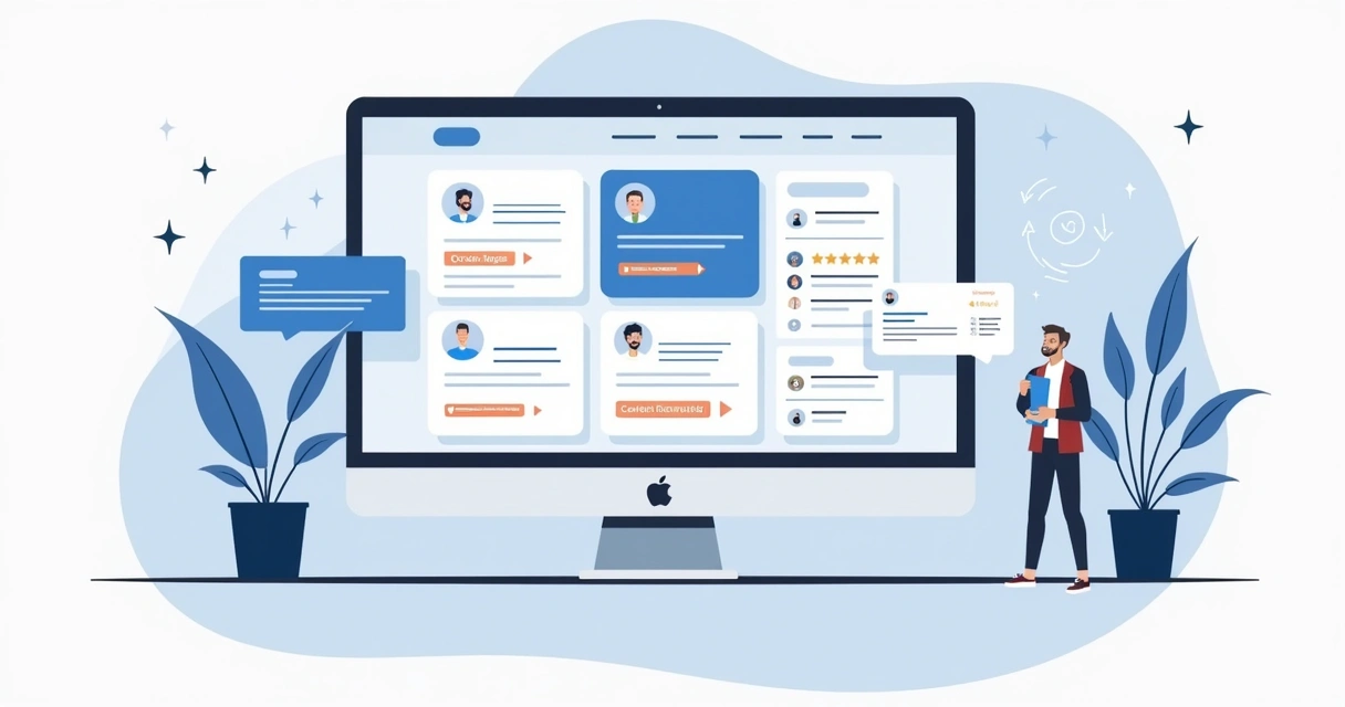 Wireframe de site com áreas de prova social distribuídas 