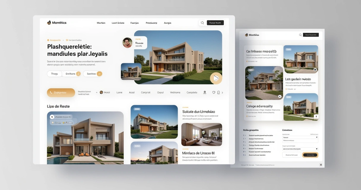 Estrutura visual de site imobiliário profissional 
