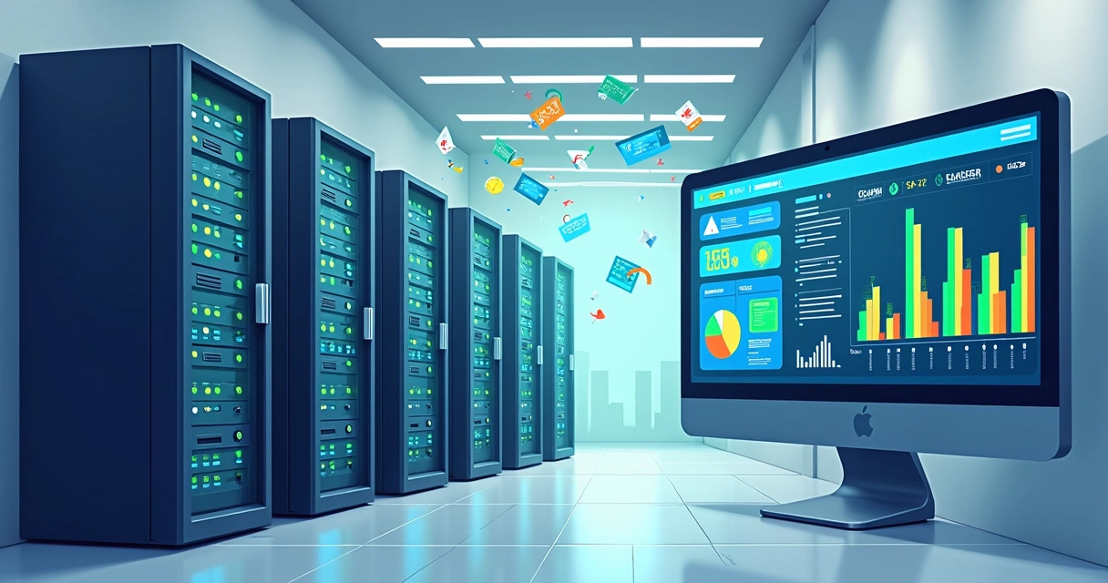 Servidores conectados representando estrutura de pagamento online 