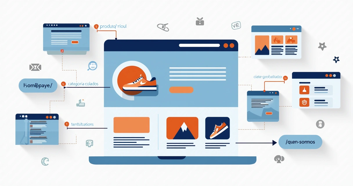 Exemplo visual de estrutura de URL para ecommerce 