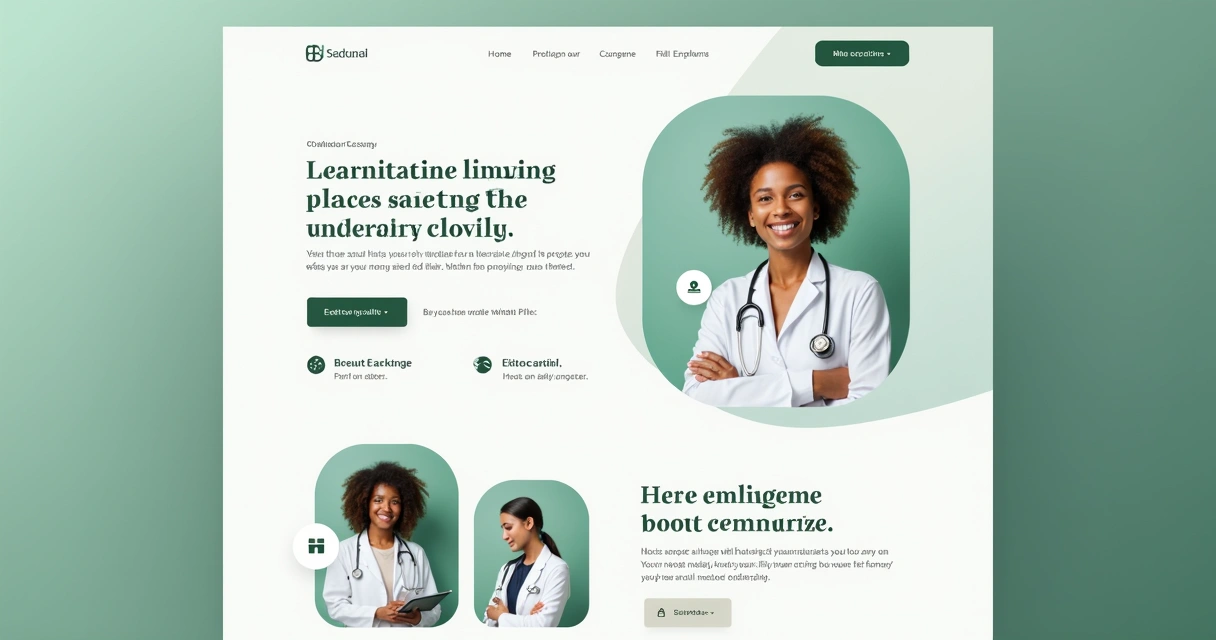 Exemplo de layout de landing page para clínica médica, focado em clareza e acolhimento 
