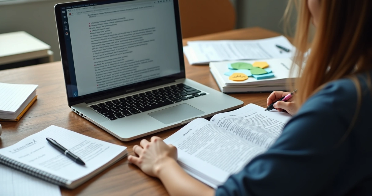 Estudante analisando resposta com anotações 