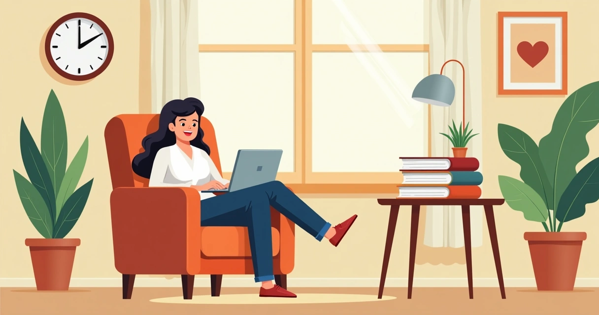 Estudante relaxa em poltrona durante pausa nos estudos