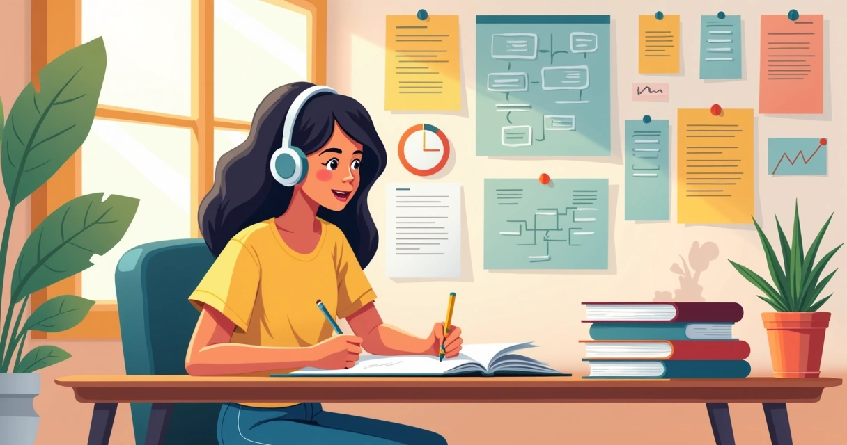 Estudante adaptando técnicas de estudo ao seu estilo