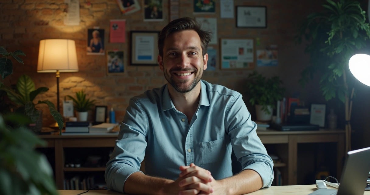 Pessoa em cenário caseiro com iluminação ruim na transmissão 