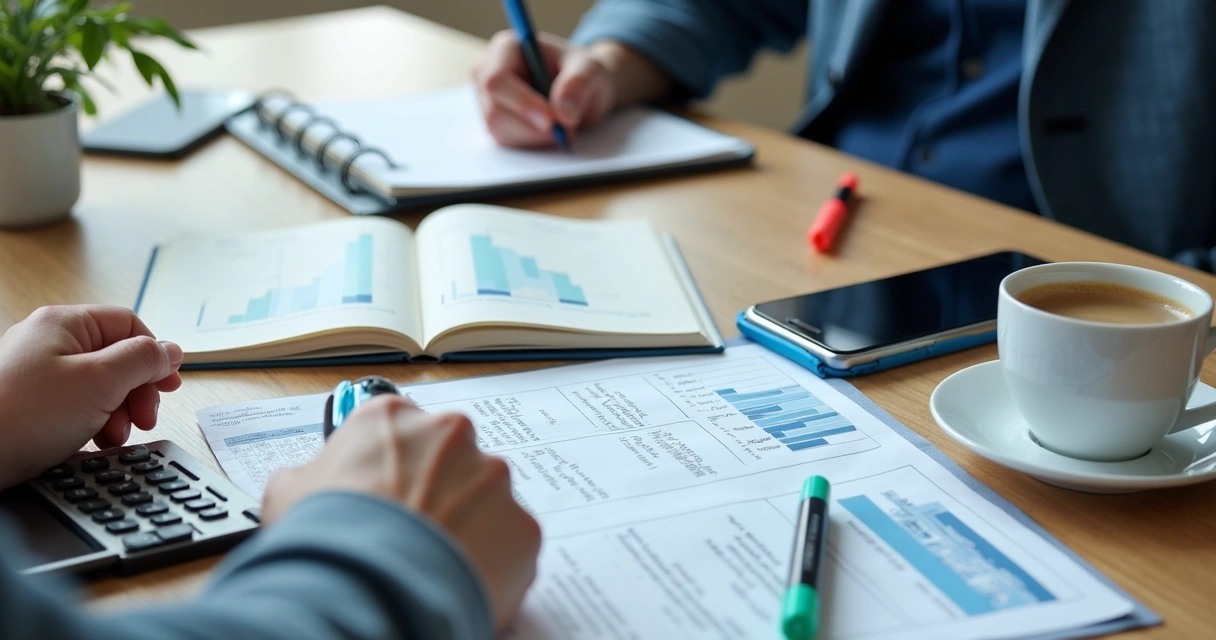 Pessoa estudando certificação bancária com notebook e apostilas 