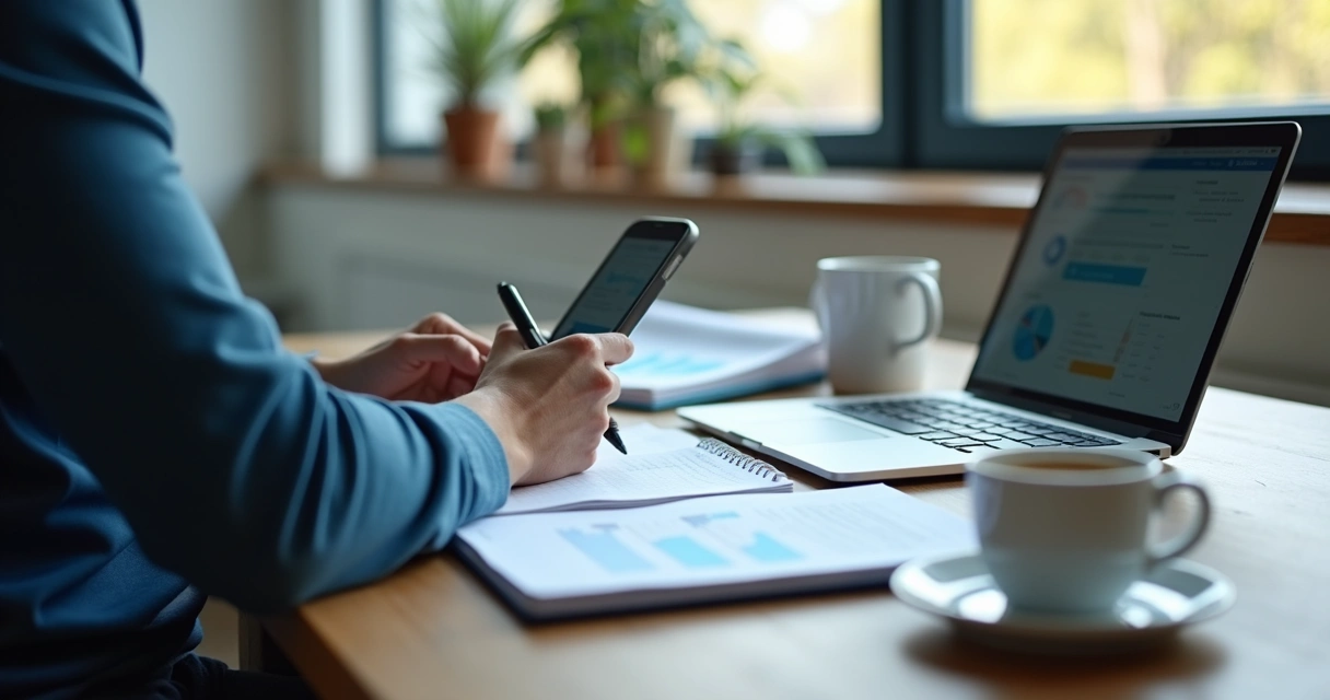 Pessoa estudando certificação financeira em casa 