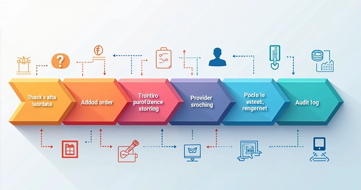 Etapas de um fluxo de enriquecimento automatizado em blocos coloridos 