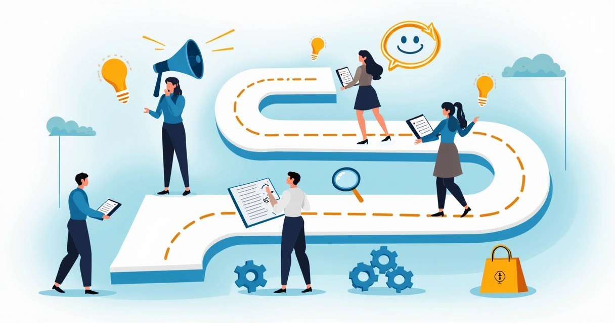 Representação visual das etapas do caminho do cliente até a compra 