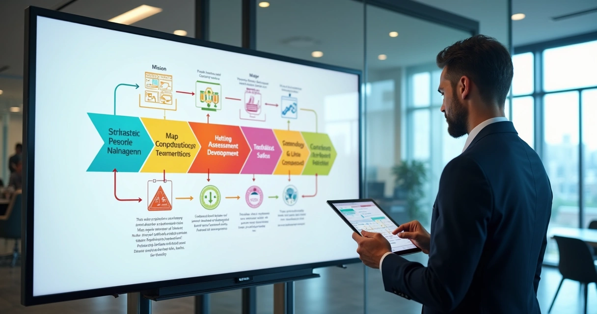 Diagrama com etapas da gestão estratégica de pessoas
