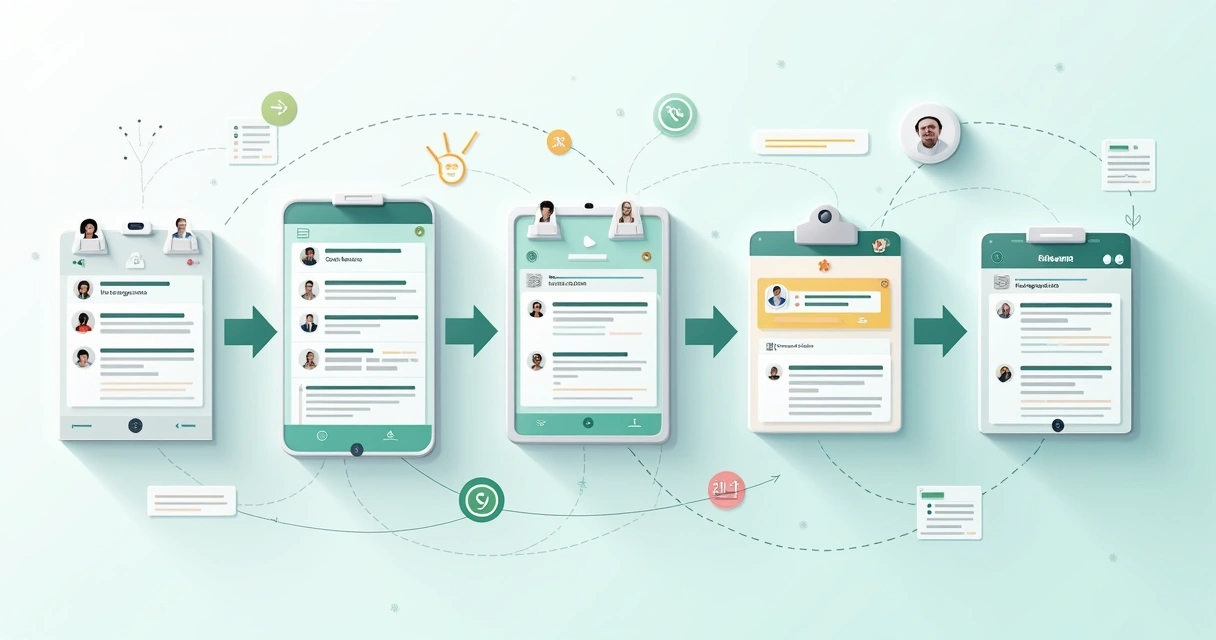 Ejemplo visual de etapas de pipeline de ventas en WhatsApp