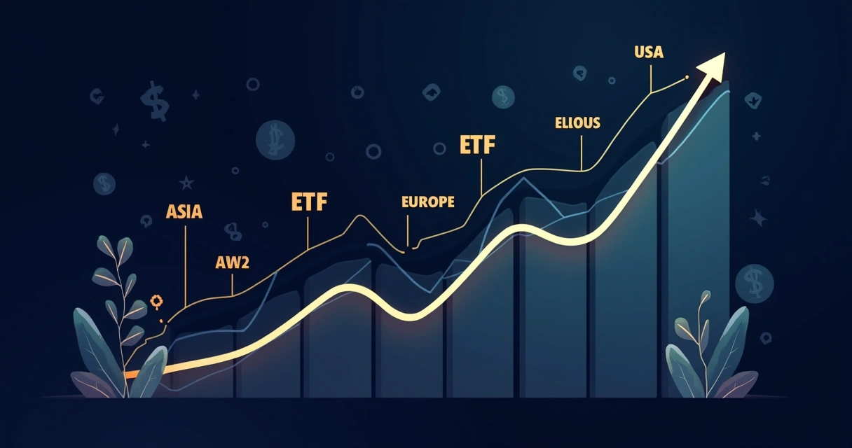 Gráfico ilustrando crescimento de ETFs internacionais 