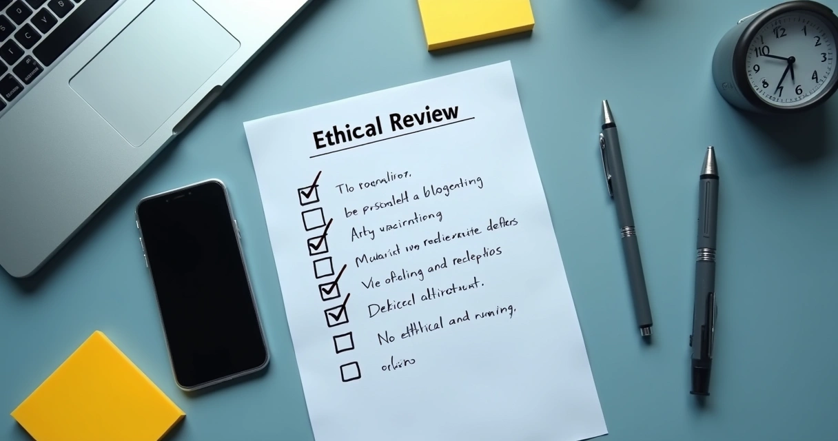 Checklist and clock on a desk during a fast decision