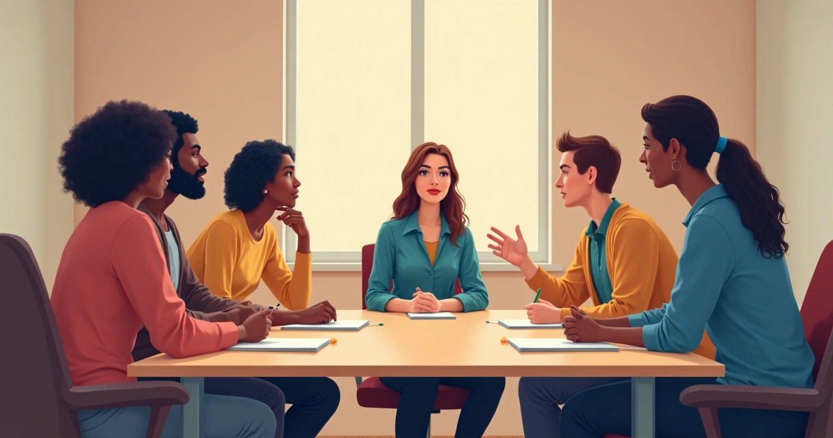 People in a meeting practicing ethical conversation 