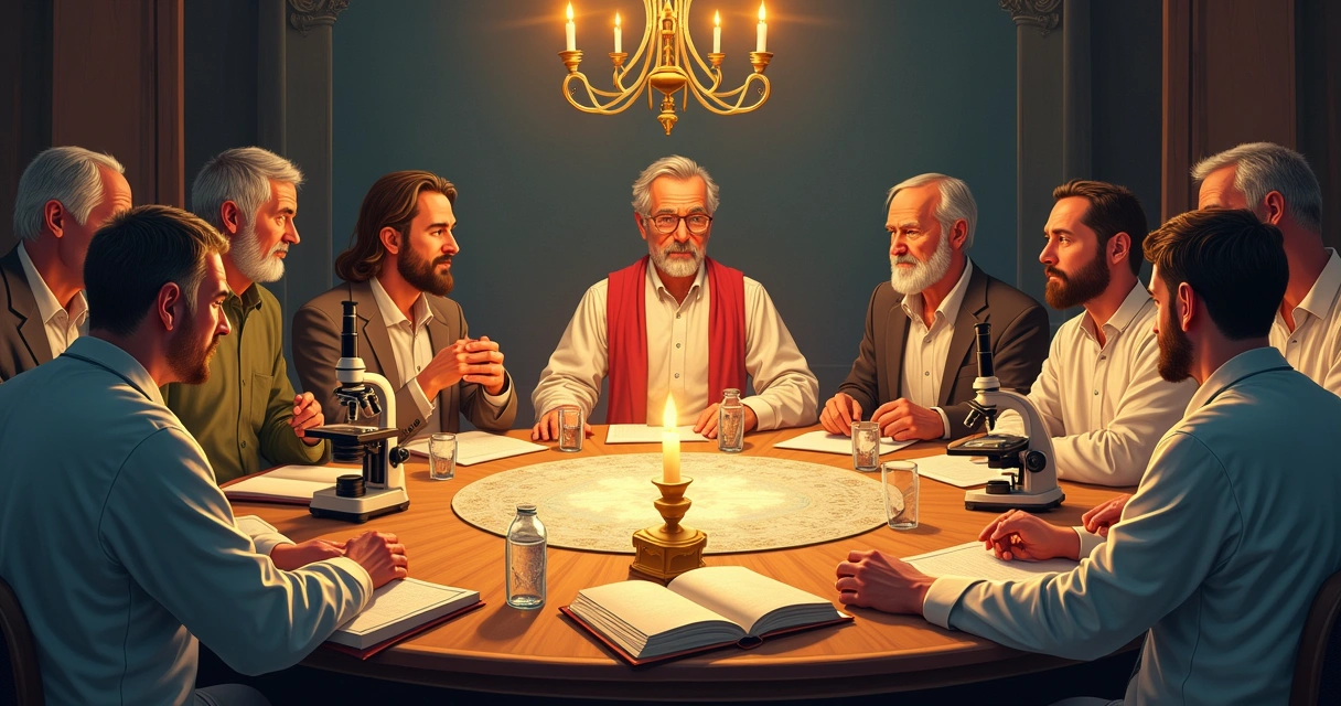 Encontro de cientistas e religiosos dialogando sobre ética 