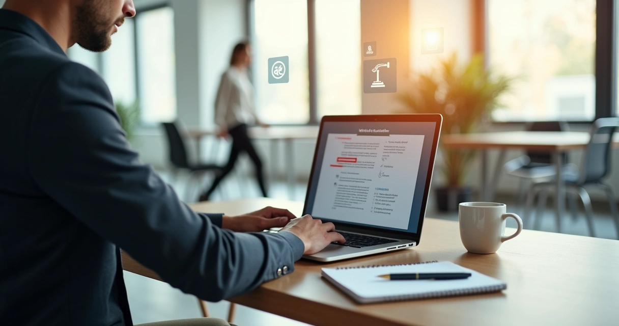 Profissional em escritório dividido entre escolhas éticas no trabalho 