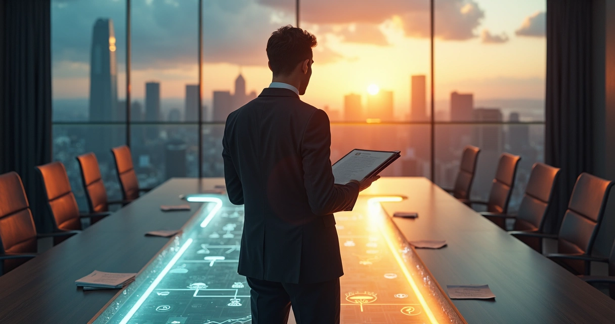 Executivo diante de encruzilhada avaliando dilemas éticos na tomada de decisão 