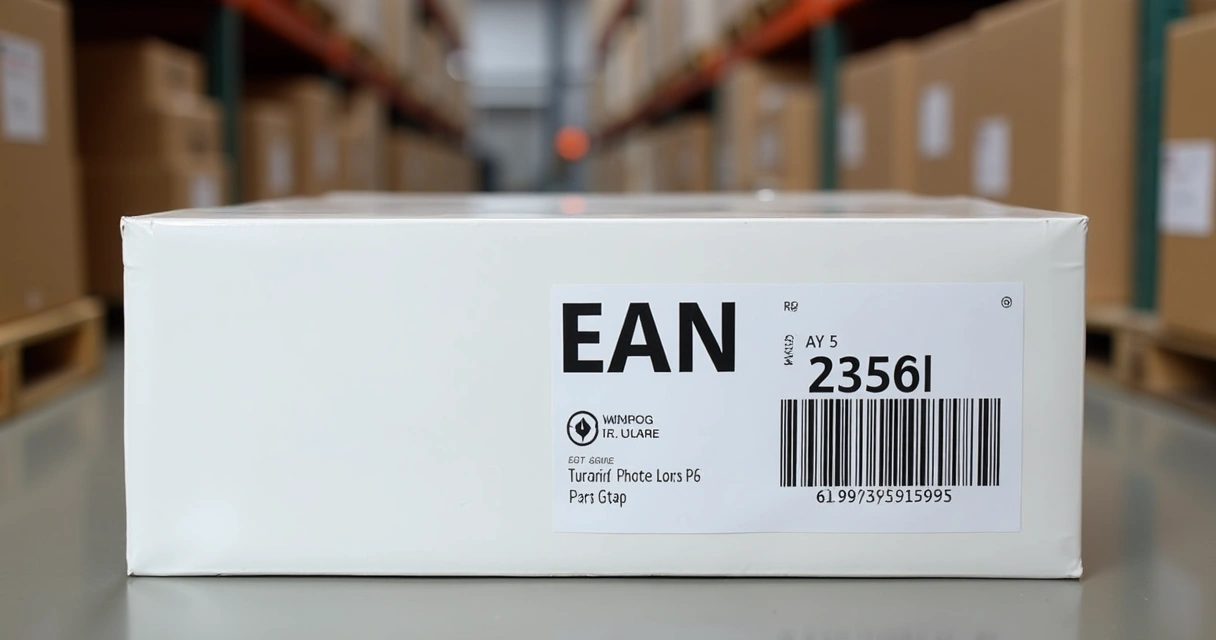 Etiqueta destacando o código de barras EAN em uma embalagem de produto 