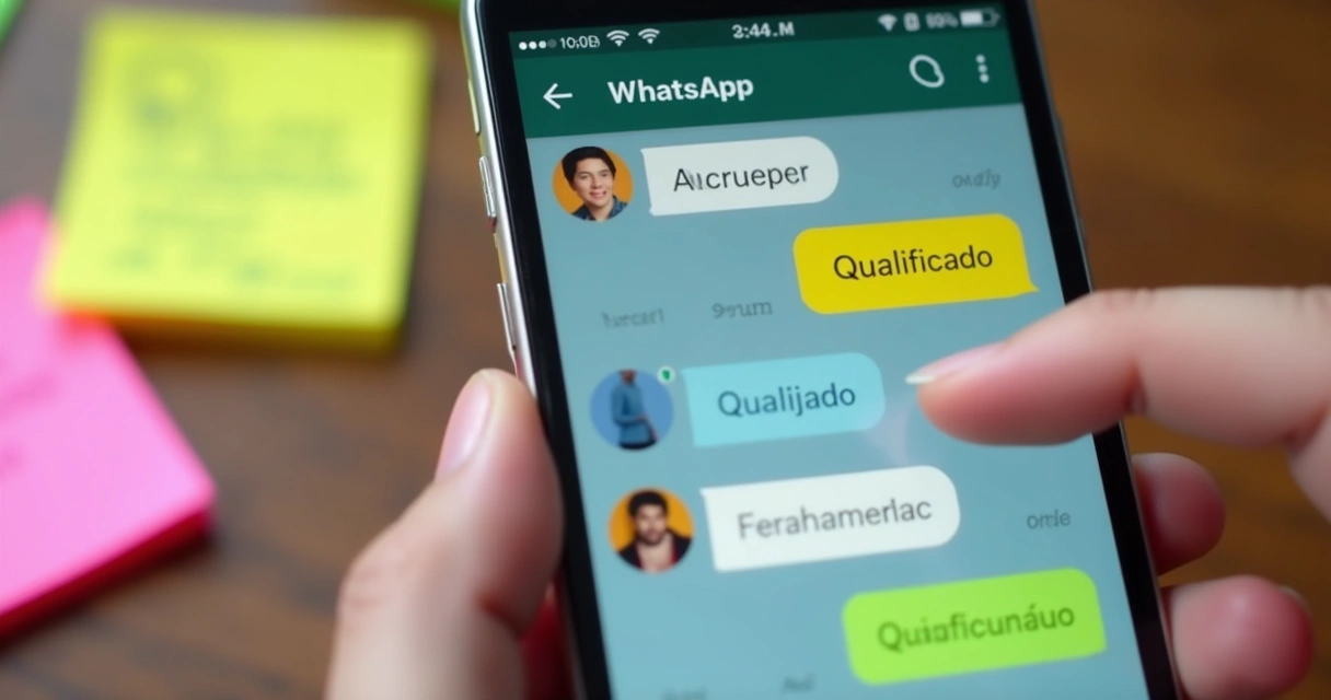 Etiquetas coloridas pipeline de vendas WhatsApp