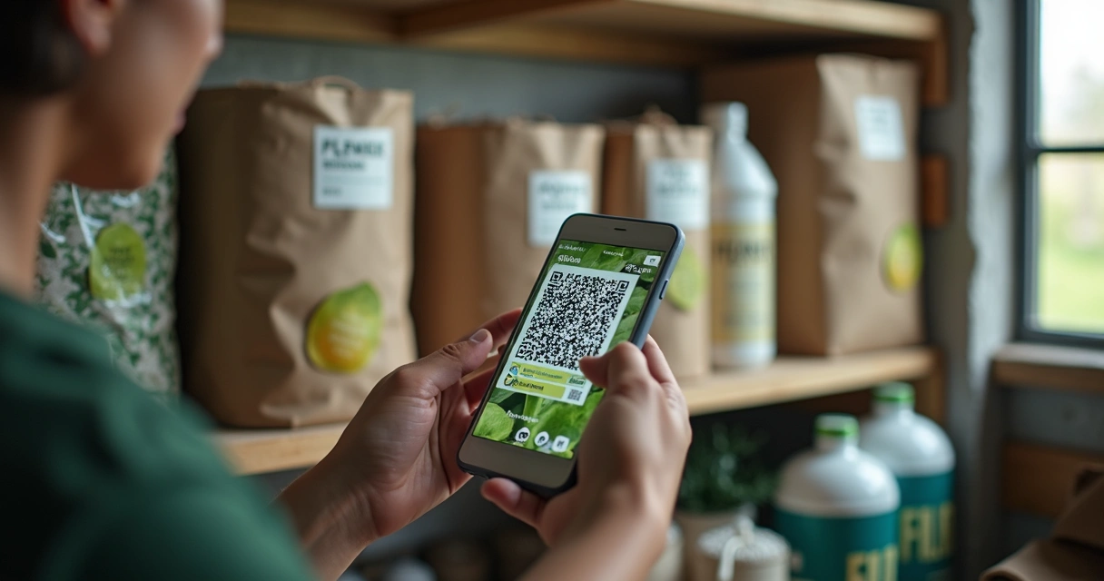 Etiquetas com QR code em caixas de insumos