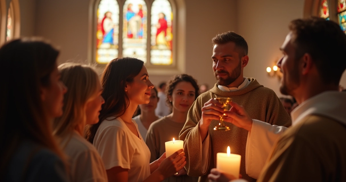 Comunidade reunida em celebração da Eucaristia 