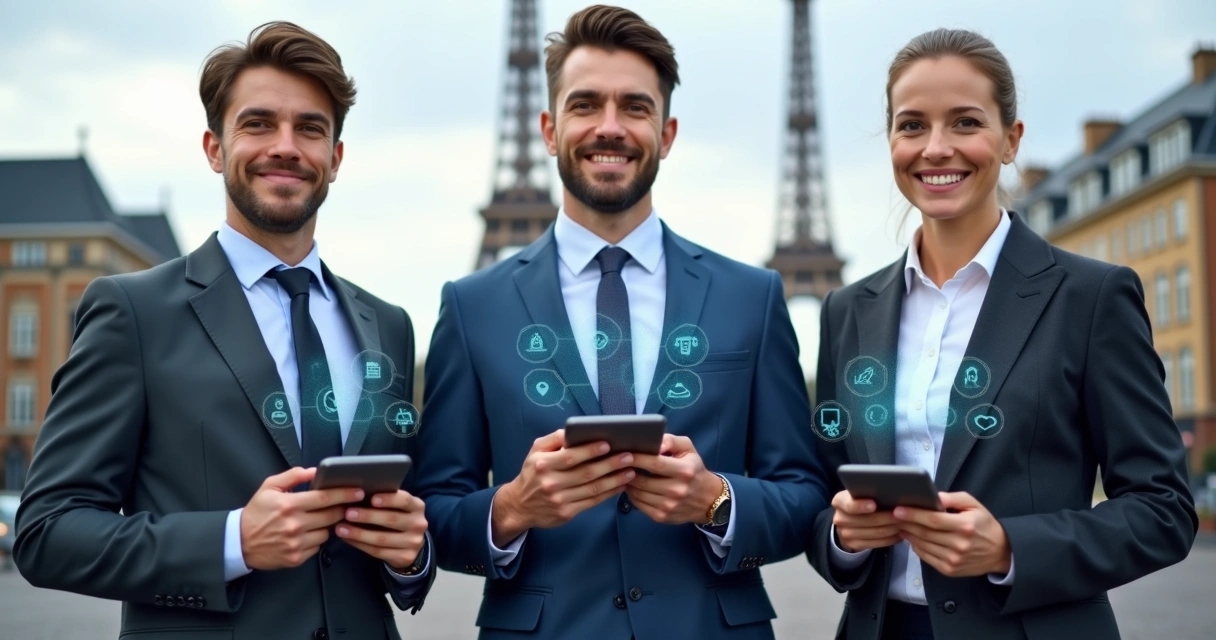 Electric vehicle workers with German, French, and Dutch city backgrounds