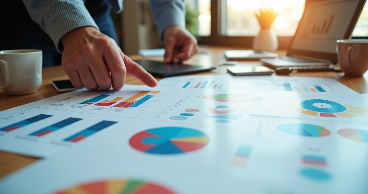 Evaluación de impacto social con gráficos y manos