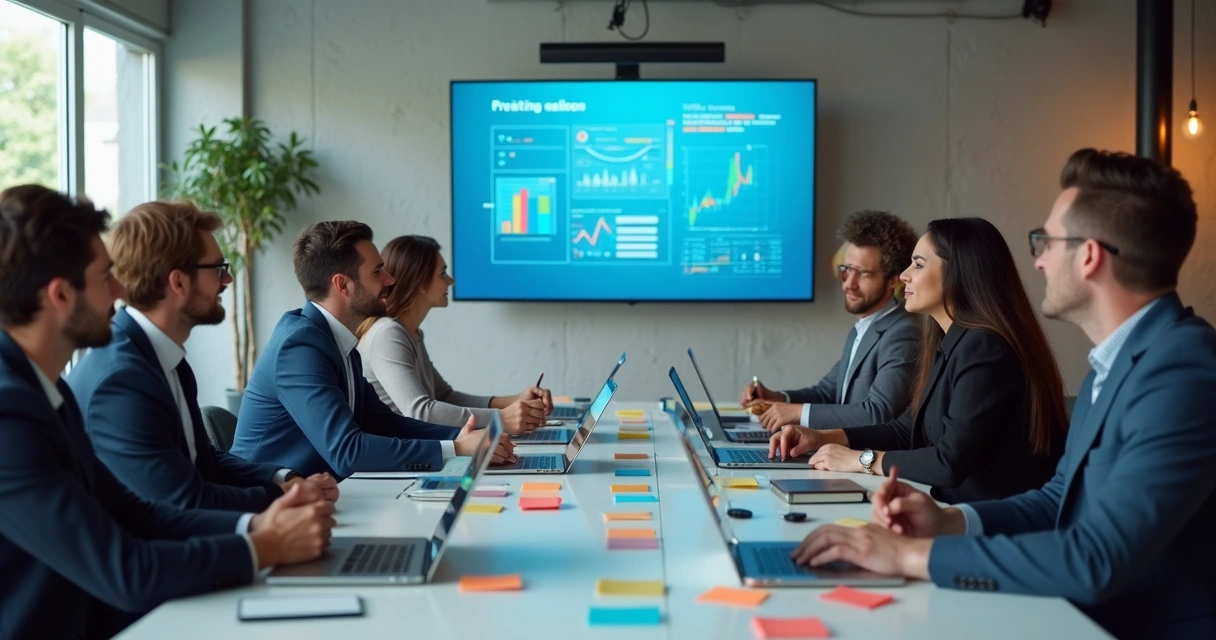 Profissionais assistindo a palestra virtual de marketing digital 