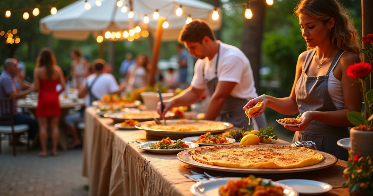 Buffet de crepes franceses em evento de brasileiros em Orlando 