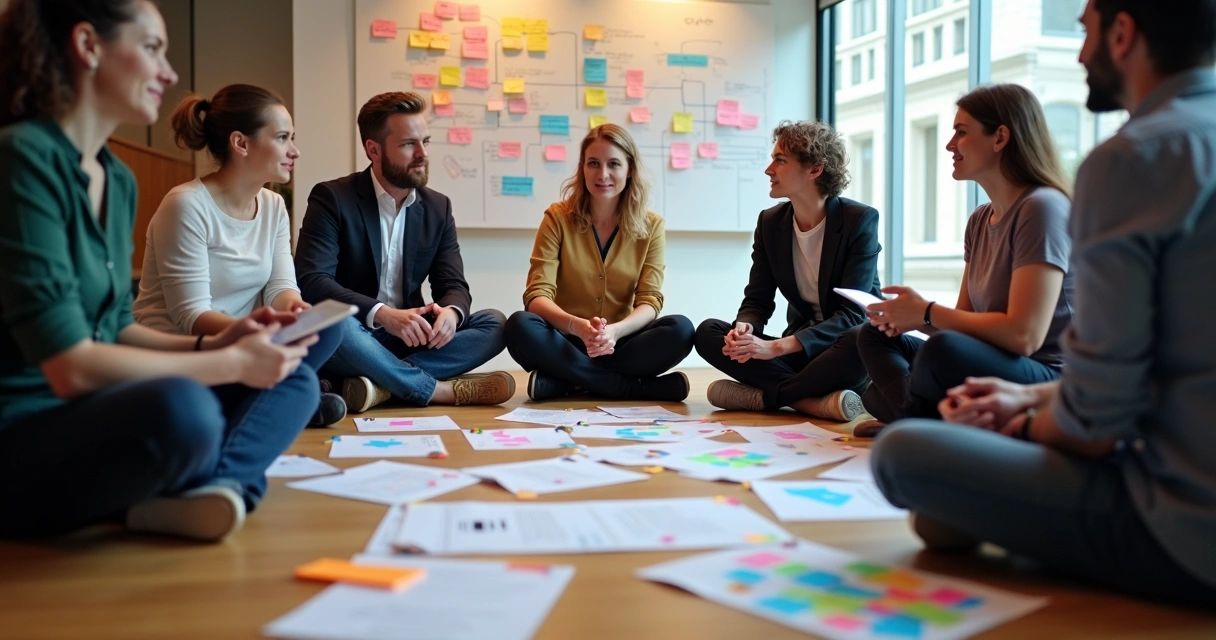 Colaboradores participando de roda de discussão sobre aprendizado 