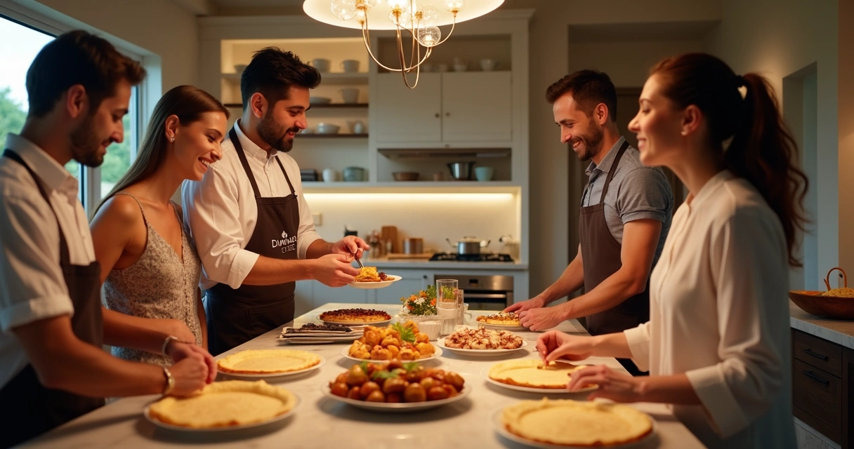 Serviço de crepes ao vivo em evento nos EUA 