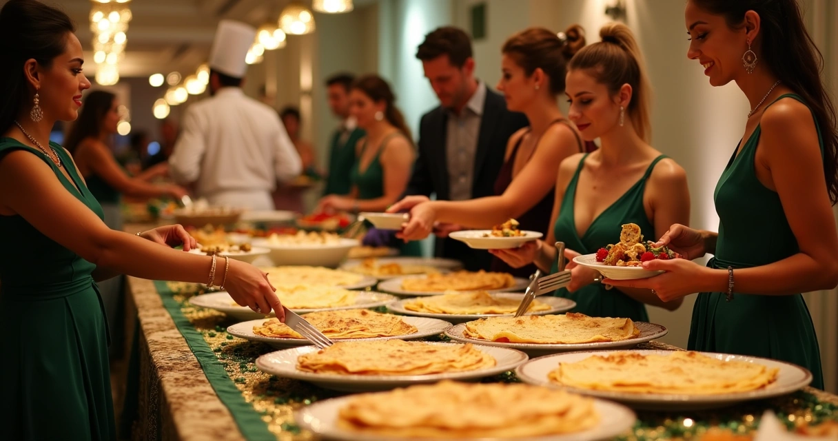 Buffet de crepes servido em evento em Orlando 